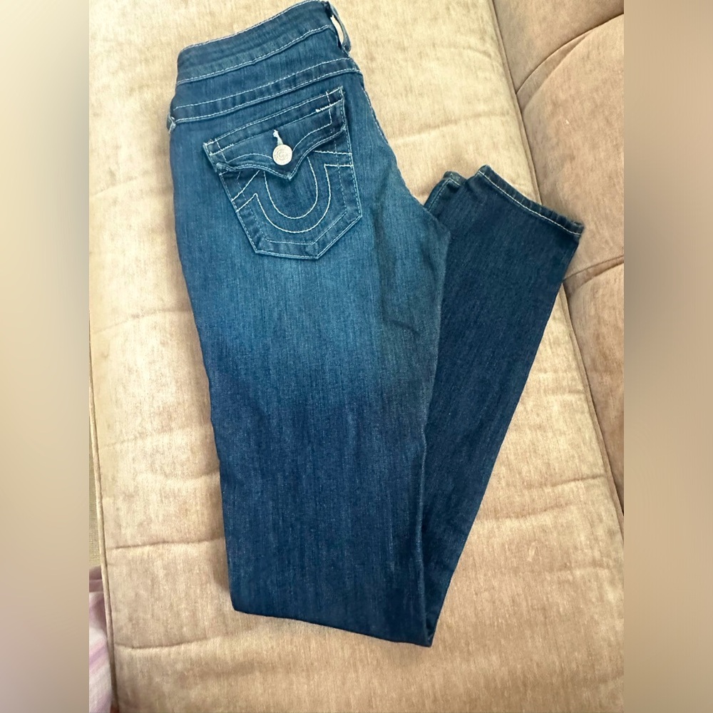 True Religion skinny straight leg jeans no rips